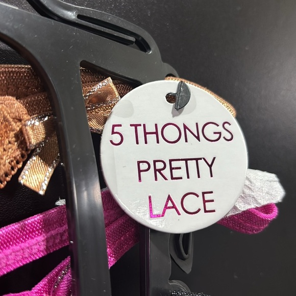 Daisy Fuentes 5 Pack Pretty Lace &  Mesh Thong/Panties, Sexy Stretch Comfort - Picture 4 of 10